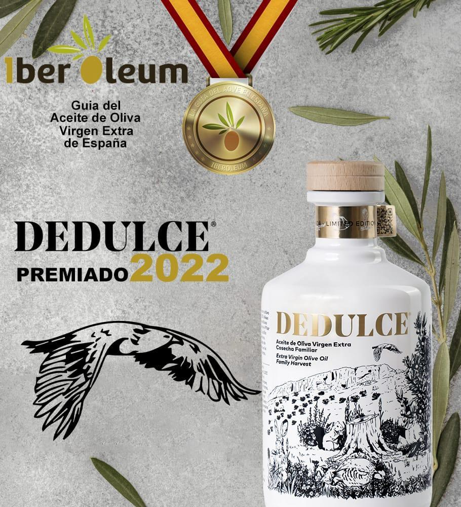 Aceite de oliva virgen extra DEDULCE, premiado por Iberoleum en 2022